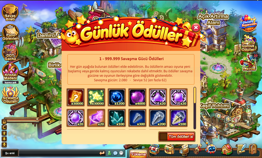 Günlük Savaşma Gücü Ödülü